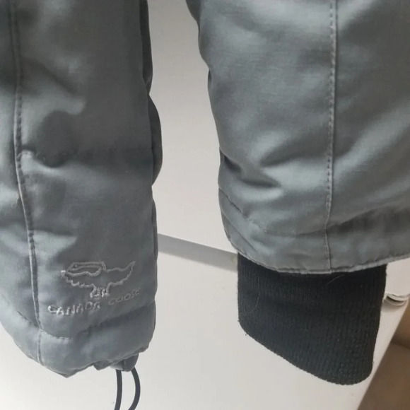 Canada Goose Grey Black Solaris Steel Goose Down Winter Parka Jacket 2XS - Picture 8 of 11